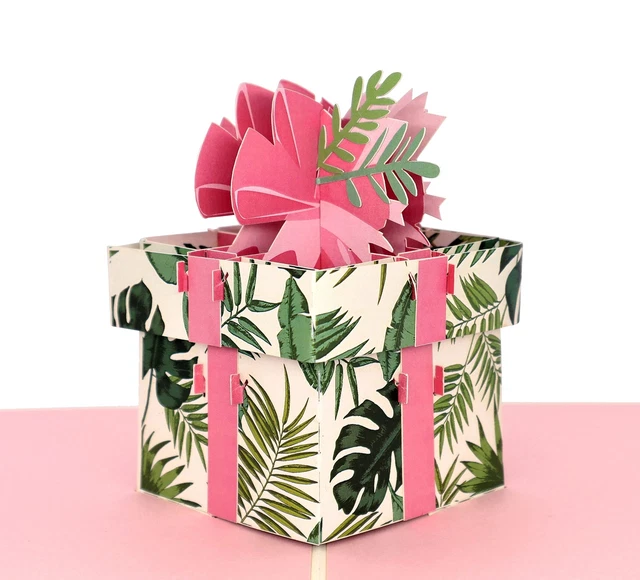 Biglietto Di Natale Pop-Up 3D GREETING ART – Albero Con Fiocchi Di Neve – Fatto A Mano Con Bustina