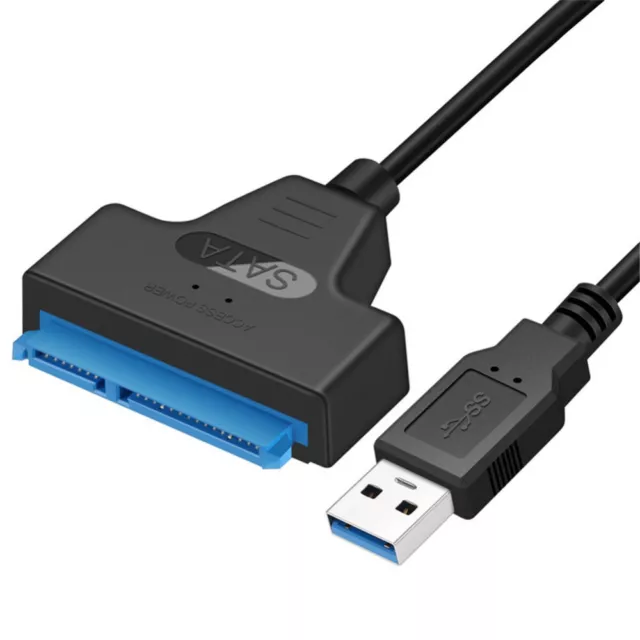 Adaptateur Sata Vers Usb 3.0 2.5" Pour Disque Dur HDD SSD Cable Converter Bleu 3