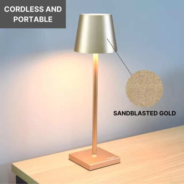 Lampada da tavolo led ricaricabile poldina oro nera bianca grigia 4000k 6400k ok 3