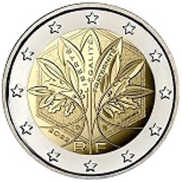 Pièce 2 Euros Rare France 2022 – Arbre De La Vie – RF Liberté Egalité Fraternité