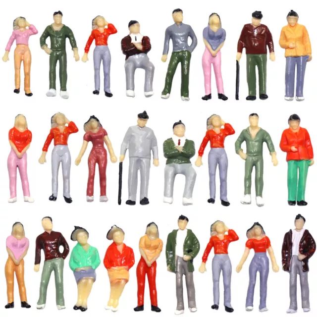 P43 25pcs Model Trains 1:43 Scale O Scale Painted Figures People