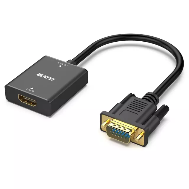 Adattatore HDMI a VGA Con 3,5 Mm Jack Audio, Unidirezionale HDMI Computer a VGA