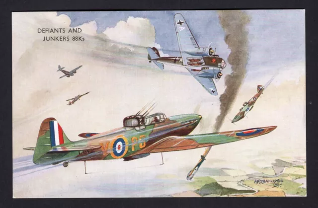 C1940 Col Ww2 Pc (Boulton Paul) Defiants And Junkers 88'S