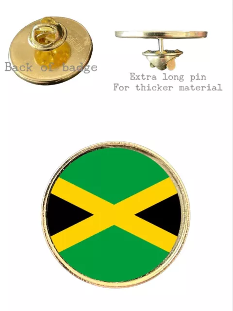 Jamaica National Flag 26mm Metal Lapel Domed Pin Badge