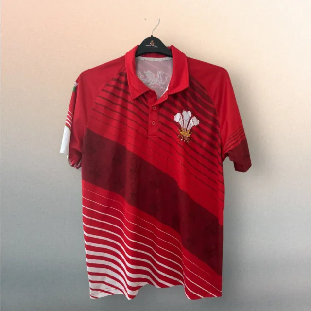 Mens Wales Retro Polo Shirt Size Large