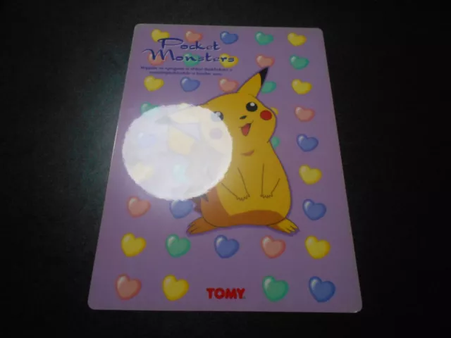 Jumbo Pokemon Card Plastic Board Tomy Promo Pikachu #629 PLAY