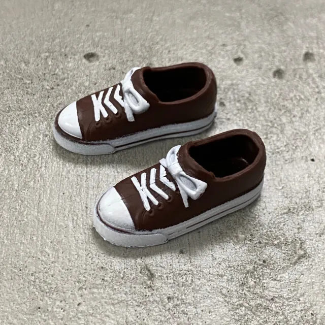 PKP-SH-BN: 1/12 scale brown sneakers for Nota, TBLeague bodies with bare feet