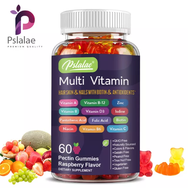 Multi Vitamin Gummies - with Biotin - Immune Support, Hair, Skin and Nail Health