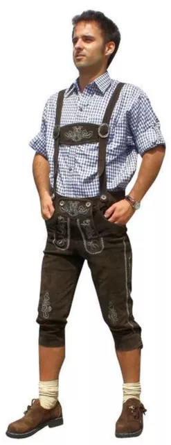 Trachten Lederhose neu Dunkelbraun Modell Xaver 46-48-50-52-54-56-58-60 Träger