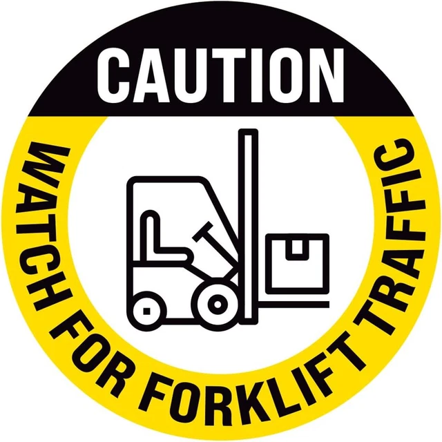 Forklift Floor Decal (Caution Watch for Forklift Traffic, 11")