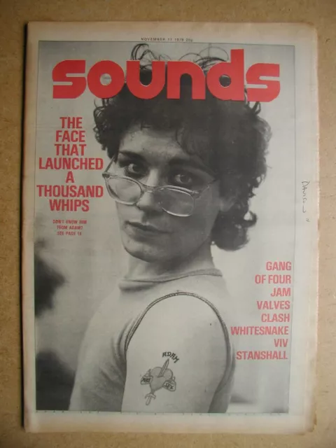 Sounds. November 11, 1978. Adam Ant, Viv Stanshall, The Jam, Gang of Four etc