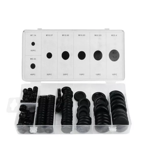 170Pcs Car Rubber Grommet Firewall Hole Plug Set Electrical Wire Gasket Kit