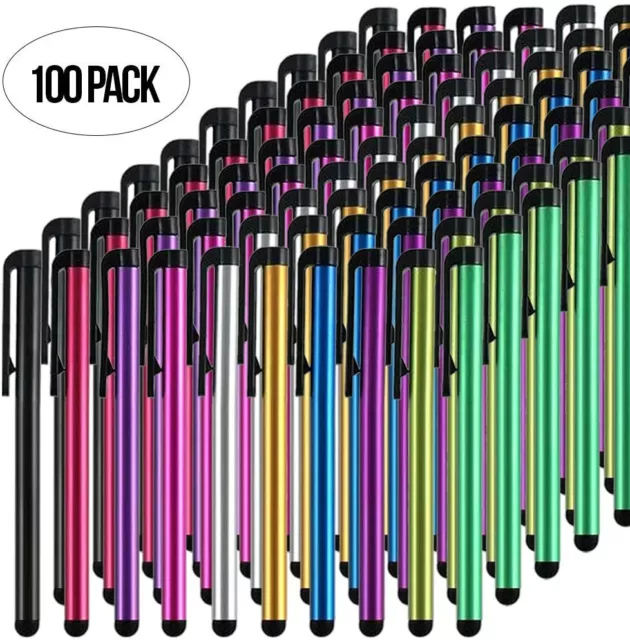 100Pcs Metal Touch Screen Stylus Pen For Android iPad Phone PC Tablet Universal