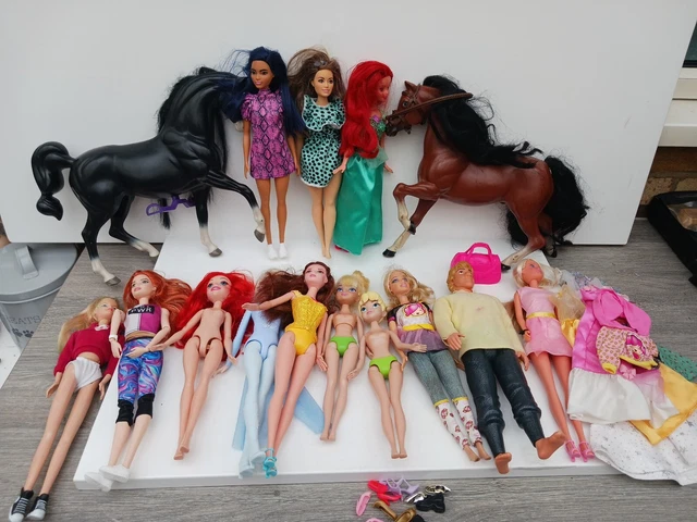 Pacchetto giocattolo bambola mista ragazze Joblot 2x cavallo Disney Elsa Ariel
