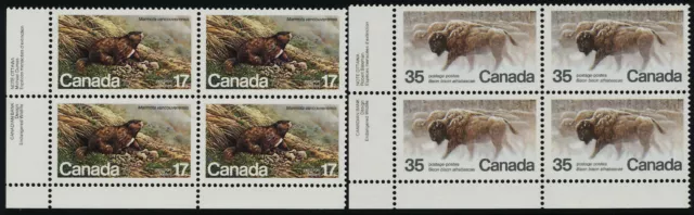 Canada 883-4 BL MNH Endangered Wildlife Marmot, Bison