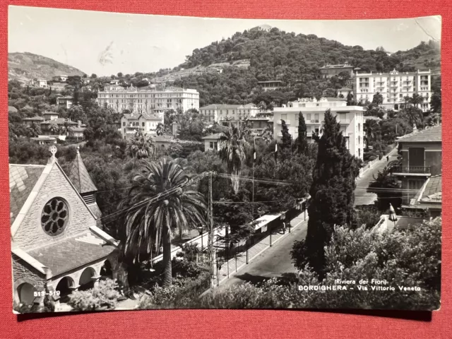 Cartolina - Riviera dei Fiori - Bordighera - Via Vittorio Veneto - 1962