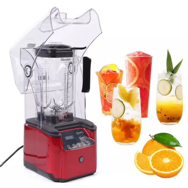 2200W Commercial Blender Soundproof Food Processor Mixer Smoothie Ice Crusher