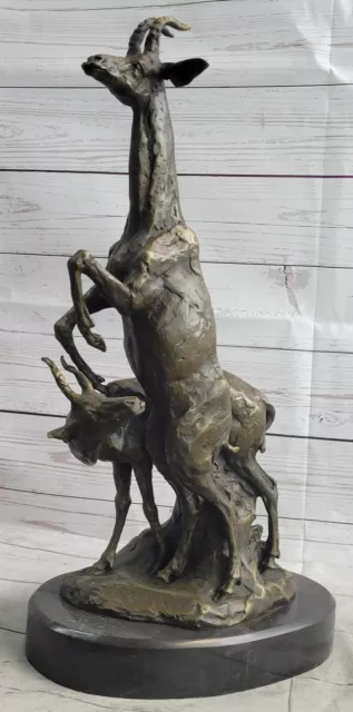 Dos Gacela Antílope Kudu Bronce Vida Silvestre Genuino Escultura Figura Venta