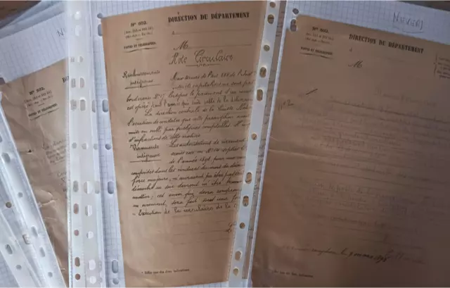 40 Circulaires du directeur des postes du département de la Nièvre 1896 - 1898 (