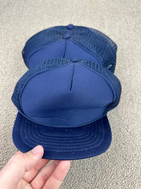 Vintage Blue Trucker Hat Blank Lot YOUTH (4) Snapback Cap Nissun Brand VTG