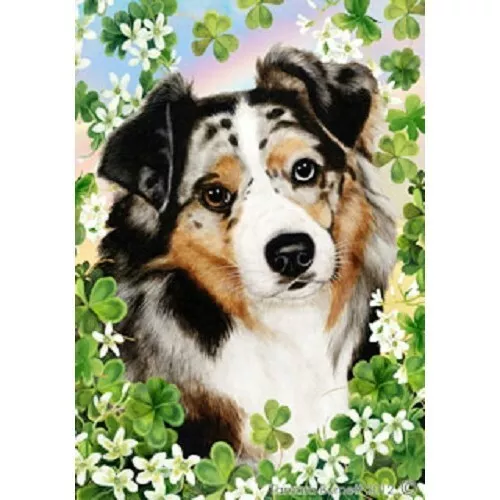 Clover Garden Flag - Blue Merle Australian Shepherd 310591