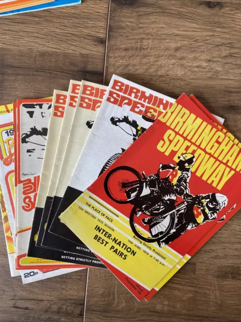 10 x Birmingham Speedway Programmes 1974 - 1979