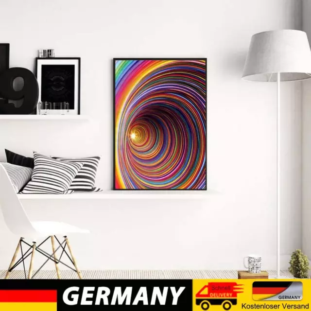 5D DIY Diamond Painting Stripe Vortex Full Round Drill Canvas Wall Drawing Arts