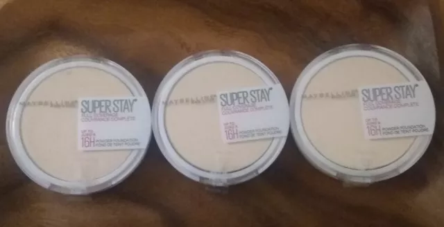 (3 Pack) Maybelline SuperStay Powder Foundation 102  Fair Porcelain BROKEN SEAL