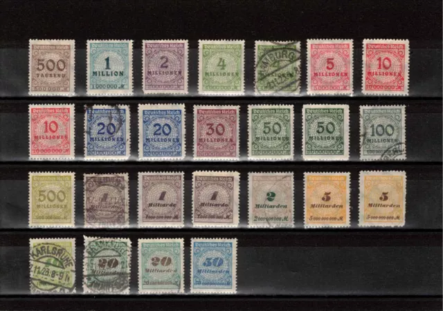 Deutsches Reich 1923 Inflation kleines gemischtes Lot aus Mi. 313 - 330