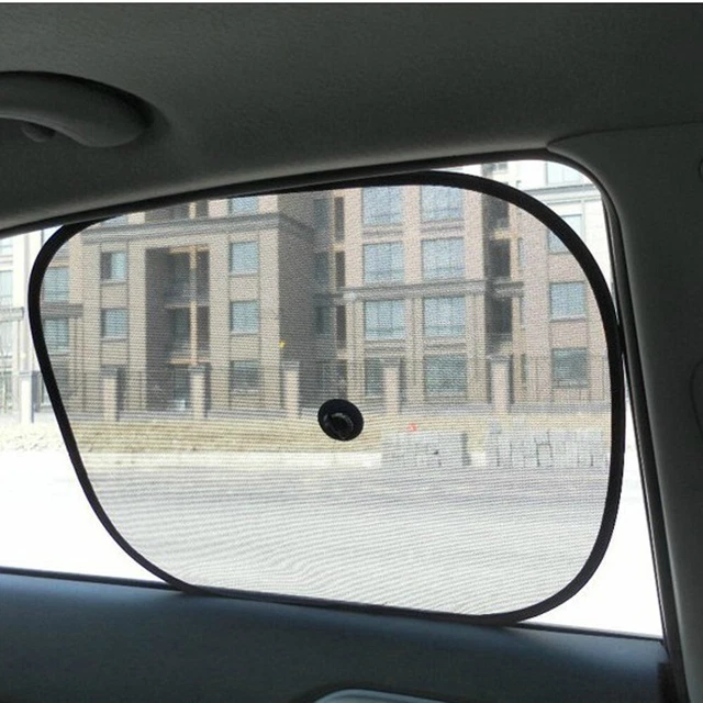 2x Negro Niños Bebé Niños Ventana de Coche Protección UV Malla Ciega Parasol Sombras Gemelas