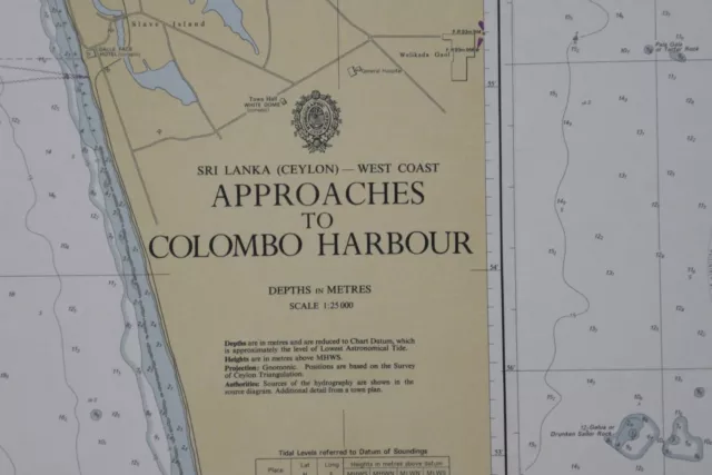 Nautical Chart Sri Lanka Colombo Harbor Admiralty 1975 2