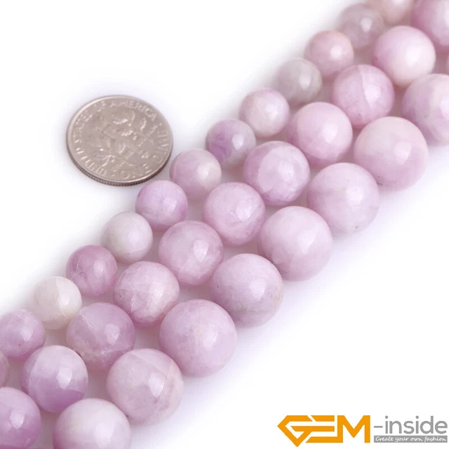Natural Purple Spodumene Gemstone Round Loose Spacer Beads For Jewelry Making YB