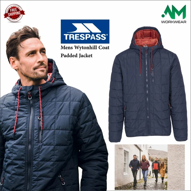 Herren Trespass WYTONHILL Freizeit Wintermantel gepolsterte Jacke mit gebundenen Manschetten & Saum