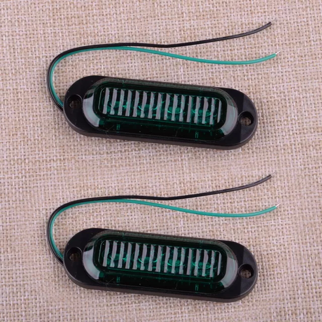 2pc Green 4 LED Oval Side Marker Light Clearance Lamp for Truck Trailer RV