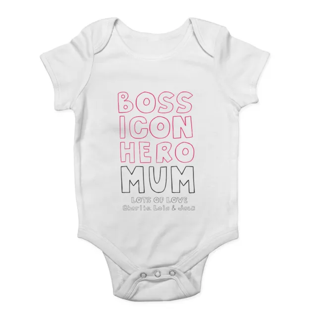 Gilet personalizzato Boss Icon Hero mamma Lots Of Love bambino grow body ragazzi ragazze