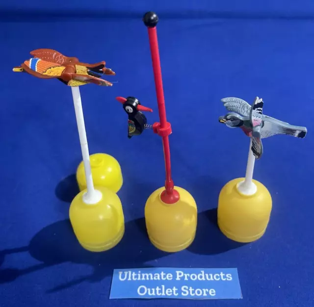 Ferrero Kinder Egg Toy Surprise Original German 1990's Woodpecker-Fowls Lot of 3