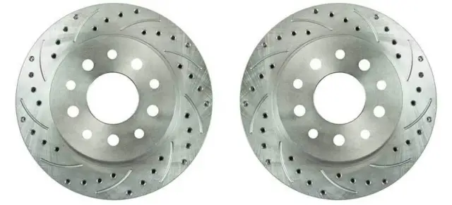 1961 Impala Rear Cross-Drilled Vented Slotted Zinc Plated 11.25" Brake Rotors -
