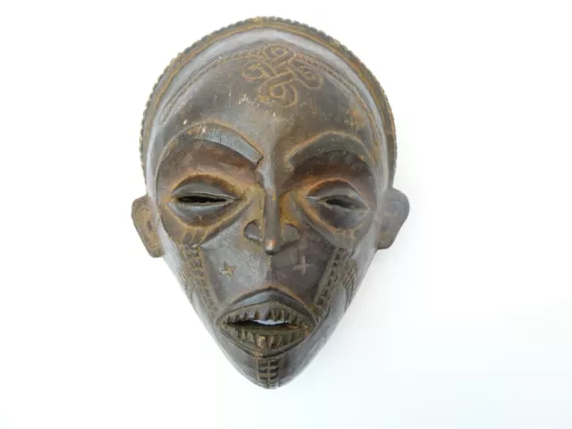 Old Wood Carved Chokwe Mwana Pwo Mask Angolan African Wall Hanger