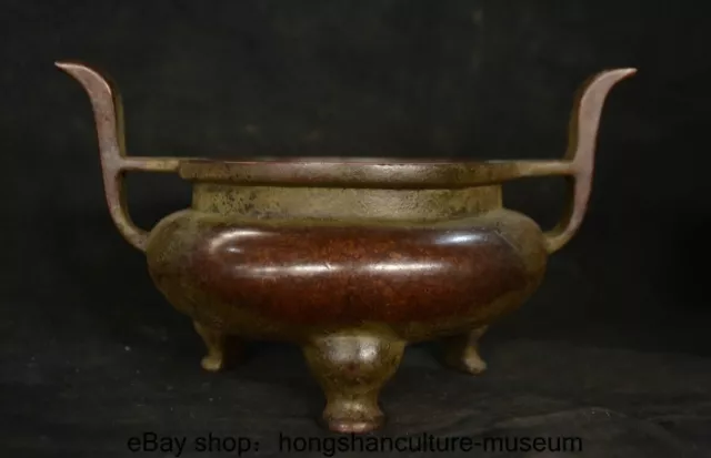 8.4 " Xuande Marked Old Chinese Bronze Dynasty Palace Incense Burner Censer