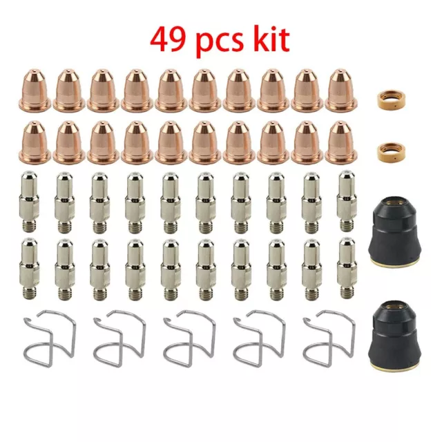 Plasma Cutter Parts Kit with 49 Piece Set Tip Cups Consumables Included