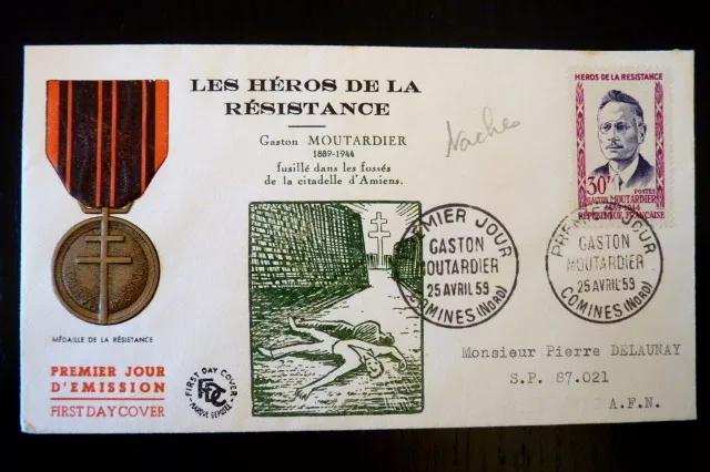 France Premier Jour Fdc Yvert 1202       G. Moutardier     30F   Comines   1959