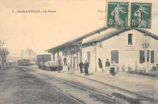 CPA 34 MARAUSSAN LA GARE (cpa rare