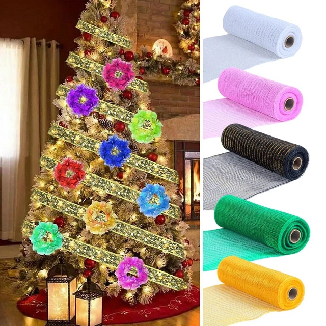 Regalo creativo avvolgimento fai da te fiocchi nastro rete decorativa 10 iarde rete metallica oro