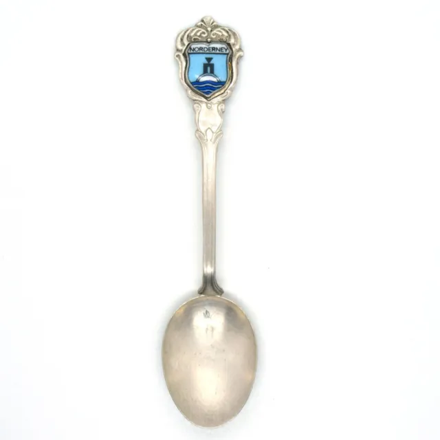 Andenkenlöffel aus 800er Silber NORDERNEY emailliert Silver Souvenir Spoon REU