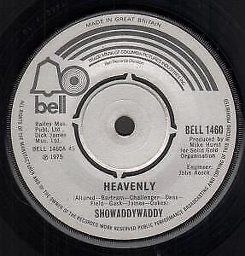 SHOWADDYWADDY Heavenly 7 INCH VINYL UK Bell 1975 Four Prong Label Design /VG