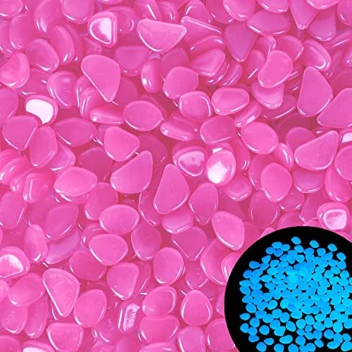 Kaiyuan Dynasty 100Pcs Pink Glow Stones - Glow in The Dark Rocks for Fish Tank