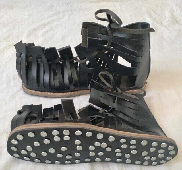 Sandalo Romano Medievale Legionario Gladiatore Scarpe Calligae in Pelle...