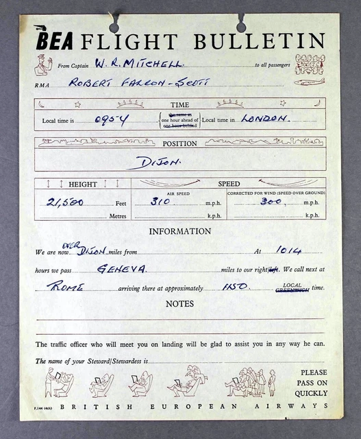 Bea British European Airways Airline Flight Bulletin Vickers Viscount Report 4