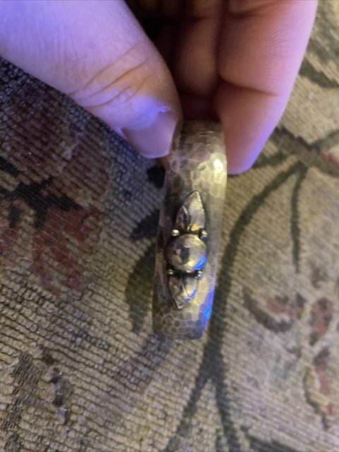 Vintage Bjarne STERLING SILVER 925 HandWrought Hammered Bracelet Arts & Crafts