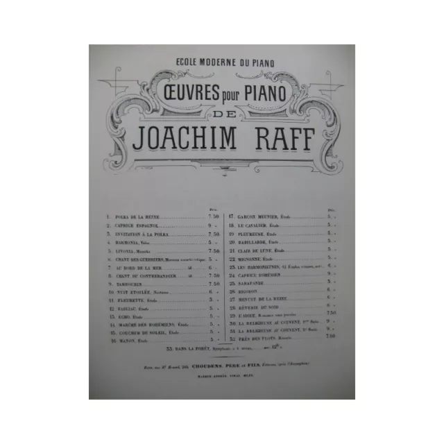 RAFF Joachim Menuet de la Reine Piano 1878